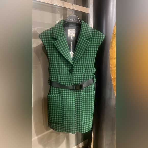 Baum und Pferdgarten Green Checkered Blazer Vest made in Denmark - Picture 1 of 8